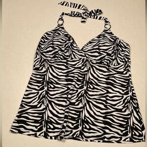 Torrid Zebra Print Halter Swim Top